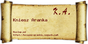 Kniesz Aranka névjegykártya